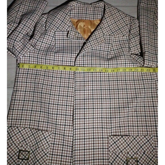 Vintage Susan Lynn Plaid Blazer - Brown Tweed Retro Jacket - Size M - Picture 5 of 12